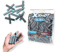 ANTEVIA Matériaux ANTEVIA - Lot de 100 fléchettes en Mousse pour Pistolet de Type Nerf | Plus DE 10 MODÈLES | Recharge Fleche Strike Elite Flip | Couleur : Gris et Bleu (Foam xshot)