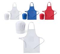 ANTEVIA Matériaux ANTEVIA - Pack tablier et toque enfant cuisine | PLUS DE 10 MODÈLES | Fille ou garçon |Couleur: Blanc (Legox blanc)