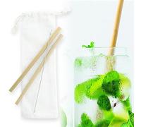 ANTEVIA Matériaux Lot de 2 pailles en bois réutilisables avec brosse de nettoyage et étui de rangement | PLUS DE 10 MODÈLES | Écologique (Boosip)
