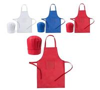 ANTEVIA Matériaux Pack tablier et toque enfant cuisine | PLUS DE 10 MODÈLES | Fille ou garçon |Couleur: Rouge (Legox rouge)