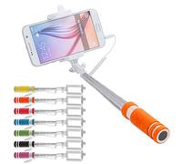 ANTEVIA Matériaux - Perche à Selfie Universelle Design et Ultra compacte avec Bouton de Prise Vue Jack | Plus 10 MODELES Couleur : Orange (Paicom Orange)