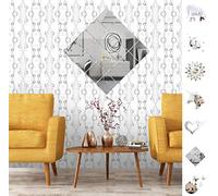 ANTEVIA - Miroir adhésif | Plus de 100 modèles : Stickers muraux décoratifs - 3D autocollant - Carrés 90cm (Lot de 24)