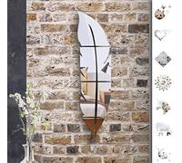 ANTEVIA - Miroir adhésif | Plus de 100 modèles : Stickers muraux décoratifs - 3D autocollant - Grande plume