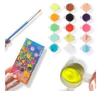 ANTEVIA - Peinture acrylique enfant avec pinceau | COFFRET DE 15 COULEURS | Gouache lavable |Peinture solide Aquarelle Acrylique| Couleur : 15 teintes différentes (Acrylic paint)