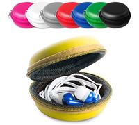 ANTEVIA - Pochette étui Rigide pour écouteurs |Plus DE 10 MODELES| Rangement oreillette Intra-Auriculaires | Couleur : Jaune (Shilay Jaune)