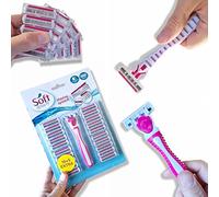 ANTEVIA - Rasoir femme manuel rechargeable avec 21 recharges et coffret de rangement pour recharge| TÊTE 3 LAMES LUBRIFIÉES | Flexible et rotatif (Soft touch)