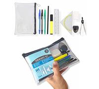 ANTEVIA - Set Papeterie avec 1 Trousse, 3 stylos, 1 surligneur, 1 Crayon Gris, 1 gommes, 1 Taille Crayon, 1 règle, 1 équerre, 1 Compas | Plus DE 10 MODELES (Stationery)