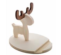 ANTEVIA - Support de téléphone Portable de Bureau en Bois avec Motif Renne de noël | Plus DE 10 MODÈLES | Mains Libre Table Smartphone Tablette Écologique (Nosy)