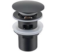 Antfly Garniture de vidage pour lavabo avec trop-plein, bonde de vidage, Pop Up Valve,Garniture de vidage universelle pour lavabo et plan de toilette (Noir)