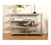 Lisa Design - Anthea - étagère Filaire métal avec plaquage en Effet Bois Blanchi - 114 cm - Gris, Gris