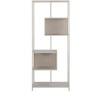 Lisa Design - Anthea - étagère Filaire métal avec plaquage en Effet Bois Blanchi - 77 cm - Gris, Gris