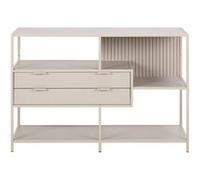 Anthea - étagère filaire métal avec plaquage en effet bois blanchi - avec tiroirs - 114 cm - gris - Gris Gris G