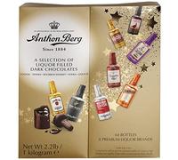 Anthon Berg Assortiment de coffrets cadeaux de chocolats noirs remplis de boissons alcoolisées (paquet de 64)