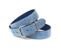 Anthoni Crown Ceinture en Cuir, Bleu Clair, 100 cm Homme