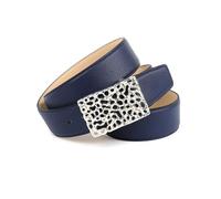 Anthoni Crown Ceinture en Cuir, Bleu foncé, 110 cm Femme