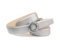 Anthoni Crown Ceinture en cuir pour femme - Argent - En cuir véritable avec boucle automatique ronde - Largeur : 3,5 cm - Ceinture de qualité supérieure pour le travail et les loisirs, argenté, 85 cm