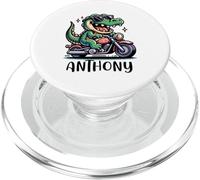 Anthony Alligator Motif Moto pour garçon Nom Anthony PopSockets PopGrip pour MagSafe