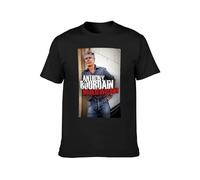 Anthony Bourdain No Reservations Season 1 2 3 4 Men's T-Shirt Unisex Black Cotton Hip Hop Print Tee Shirts L