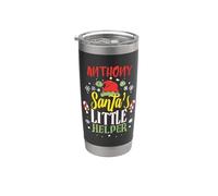 Anthony Santa's Little Helper Christmas Nom Anthony Gobelet isotherme en acier inoxydable double paroi