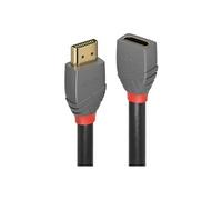 Anthra Line - Câble d'extension HDMI avec Ethernet - HDMI mâle pour HDMI femelle - 50 cm - triple blindage - noir - rond, support 4K
