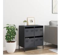 Anthracite Buffet de rangement - SOLOMOON - Commode salon - anthracite 68x39x73,5 cm - acier laminé à froid FR7183