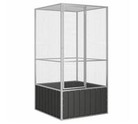 Anthracite Cage à oiseaux - perchoirs à oiseaux - Anthracite 111x107x211 5 cm Acier galvanisé A2775
