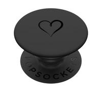 Anthracite - Cœur Minimaliste Love PopSockets PopGrip Adhésif