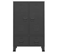 Anthracite Garde-robe, JILL'S, Armoire penderie, Pour chambre, industrielle Anthracite 67x35x107 cm, Acier LV1492