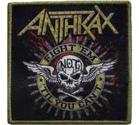 Anthrax Em Écusson thermocollant Fight 'Em Taille unique Jaune/Noir