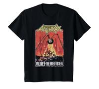 Anthrax Threat is Real 25th Anniversary T-Shirt, Enfant, Noir, 3 Ans