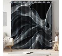 Anthrazit rideaux occultants thermiques avec Textur Linien Abstrakt Nahtlos, lot de 2 à œillets pour maison, salon ou chambre, réduit la lumière, anti froid et effet occultant, taille 140 x 260 cm