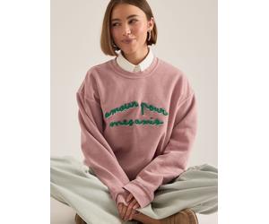 Anthropologie Anthropologie Amour Embroidered Pink Sweatshirt