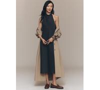 Anthropologie Anthropologie Black Polka Dot Maeve Cowled Halter Open-Back Midi Dress Black S (EU 36-38)