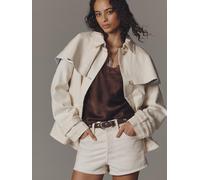 Anthropologie Anthropologie Cream Maeve Sailor Collar Cotton Short Trench Coat