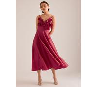 Anthropologie Anthropologie Pink Rosie 3D Flower Midi Dress Pink EU 34 (UK 6)
