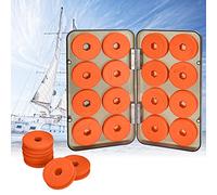 ANTHYTA 16 Pcs Bobines de Mousse de Pêche, Bobine de Pêche en Mousse Légère, Bobine Fil de Pêche avec Boîte en Plastique, Enrouleur Bobine Fil de Peche, Stockage Bobine pour Ligne de Pêche, Orange