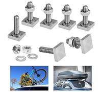 ANTHYTA 8 Pcs Adaptateur T-Track M8 x 30mm, Adaptateur à Rainure en T, Boulons en T à Fente en Acier Inoxydable, Boulons à Tête en T avec Écrous et Rondelle, Ecrou pour Rainure en T pour Barre de Toit