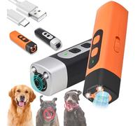 Anti Aboiement Chien Ultrason Puissant, 2025 Neu Stop Aboiement Ultrason Chien 2-en-1 et 3 Modes Former, Solutions Anti-Aboiement Ultrasone Exterieur Chien Grande Distance pour Tous Chiens (Orange)