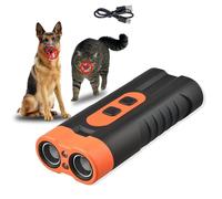 Anti Aboiement Chien Ultrason Rechargeable,Appareil de contrôle Anti-aboiement à ultrasons,Dispositif Anti-Aboiement avec 3 fréquences réglables, Lampe de Poche LED (Bicéphale)
