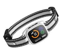 Anti Aboiement Chiens,Modes Son/Vibration/Vibration Forte, Détection Intelligente des Aboiements, Rechargeable, Étanche IP67, pour Petit et Gros Chien(Blanc)