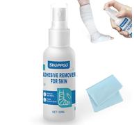 Anti Adhesif, Pansement Dissolvant Colle, Sparadrap Adhésives Decolle Etiquette pour Éliminer les Résidus de Colle des Pansements et Pansements, Silky Touch,Utilisation Rapide, Serviette Incluse, 30ml