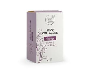 ANTI-ÂGE & CONTRE LES RIDES - Stick Collagène Marin 4g de Naticol - Vitamines C et E et SELENIUM - 20 sticks - Cure Flash - Complément Alimentaire BELLE&BIO - Fabriqué en France
