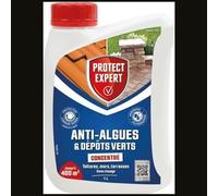 PROTECT EXPERT Anti Algues & Dépôts Verts - Concentré - Toitures Murs Terrasses - 1L - Jusqu'à 400m² - Protection Longue Durée Pendant 6 Mois - Sans Rinçage - DIMAX1