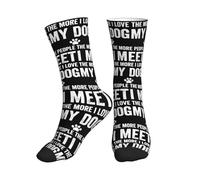Anti-Ampoules Chaussettes Sport Plus je rencontre de gens, plus j'aime mon chien Stylish Socks Classiques Chaussettes Courtes pour Training Marche Courir 40cm