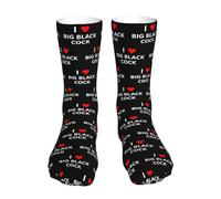 Anti-Ampoules Homme Chaussettes J'aime les grosses bites noires Socquettes de Sport Excellente Chaussettes Sport pour Femme Courir Training 40cm