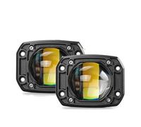 Anti-Brouillard Phare Travail LED 4x4 12 V 24 V Blanc 6000 K Jaune 3500 K Montage Encastré Lentille 8D pour Jeep Camion Tout-Terrain Antibrouillard(2 pièces)