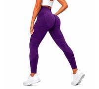 Anti Cellulite Leggings for Women, 3D Compression High Waist Tummy Control Butt Lifting Scrunch Workout Yoga Pants (Purple,5TG)