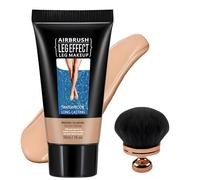 Anti-cernes pour les jambes, correcteur pour le corps avec pinceau, correcteur pour le teint, maquillage pour les jambes waterproof sans transfert, fond de teint pour le corps (#02 Éclat moyen)