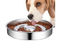 Anti-Choke Slow Dog Bowl - 21.8x4.1cm Stainless Steel Slow Feeder Dish | Non-Skid Feeding Bowl for Dogs, Slows Eating Speed, Reduces Bloating, Promotes Healthy Digestion, Suitable for Puppies, Adult