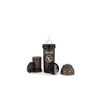 Anti-Colic Baby Bottle with Milk Powder Container and Mixer - 260ml | Medium Flow Silicone Breast-Like Nipple | BPA- Free Baby Milk Bottle | Suitable for 2+ Month Babies | Black